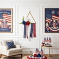 thumbnail image 4 of Independence Day Wrought Iron Triangle Wall Hanging Patriotic Artificial Flower Ribbon Decor 18.9In 4th Of July Front Door Porch Wall Fireplace Home Party Decoration for Farmhouse Holiday Mantel, 4 of 6