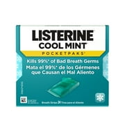 Listerine Cool Mint PocketPaks Fresh Breath Strips, 24-Strip Pack
