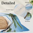 thumbnail image 6 of Beach Palm Tree Throw Pillow Cover, Pillowcase Protectors with Zipper, Breathable Decorative Lumbar Pillow Case Cover, Ocean Coastal Sky Nature Scenery Pillow Shams for Couch Sofa 12x20Inch, 6 of 8