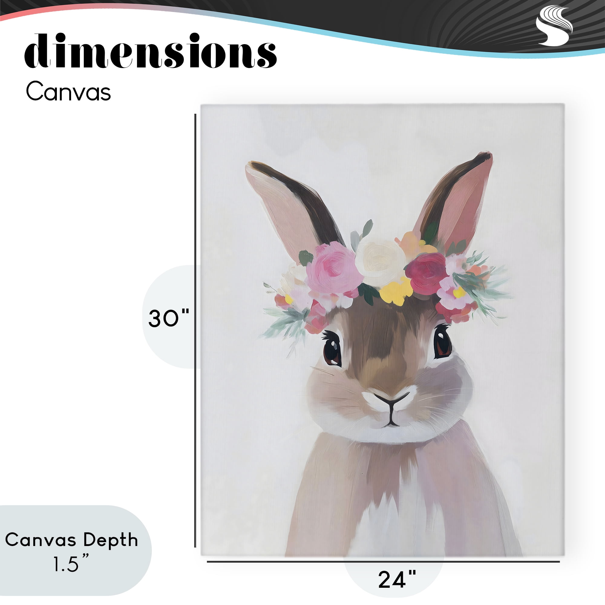 Stupell Industries Flower Crown Rabbit Canvas Wall Art, design by The Prints Vibe