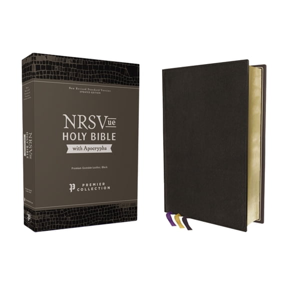Pre-Owned Nrsvue, Holy Bible with Apocrypha, Premium Goatskin Leather, Black, Premier Collection, Art Gilded Edges, Comfort Print (Leather Bound) 0310461502 9780310461500