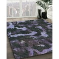 thumbnail image 2 of Ahgly Company Indoor Round Abstract Slate Blue Grey Abstract Area Rugs, 4' Round, 2 of 6