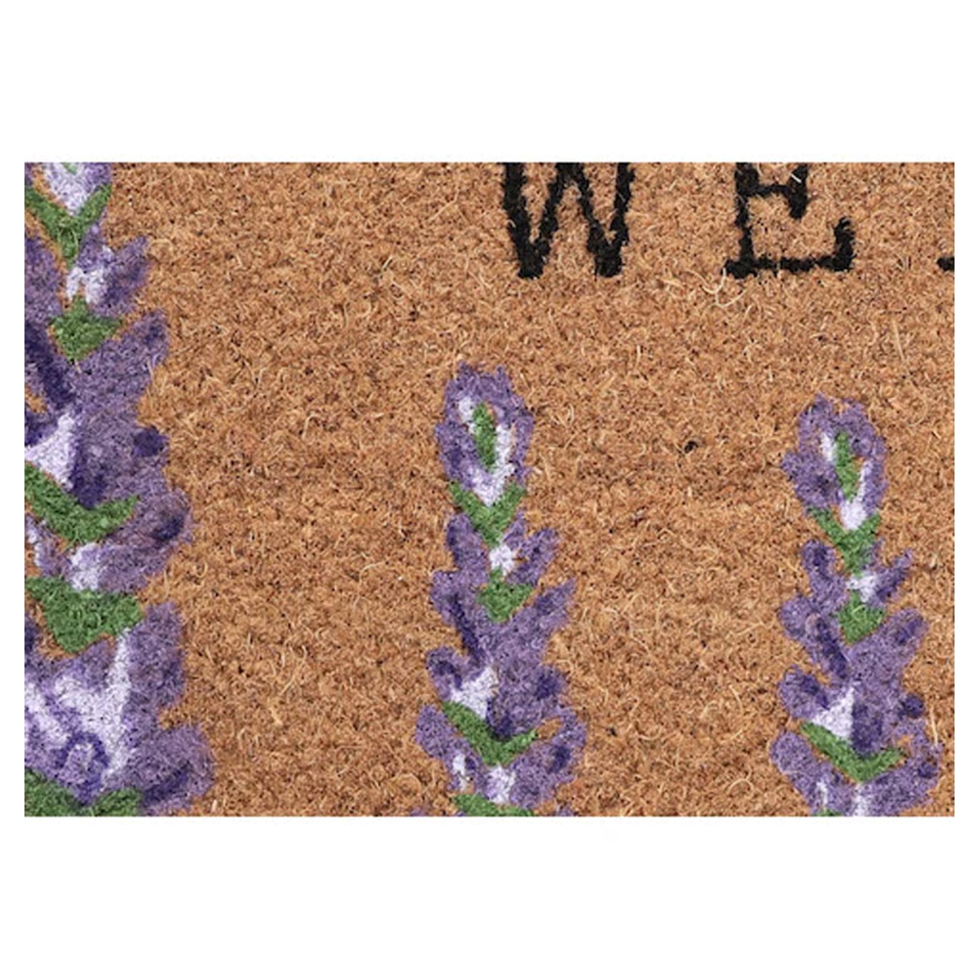 First Concept 18 in. W X 30 in. L Natural Floral Coir Door Mat