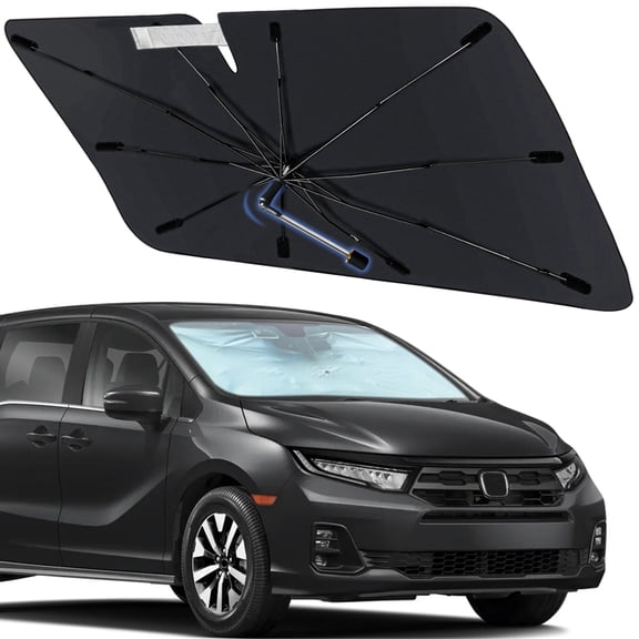 Windshield Sun Shade Umbrella for Honda Odyssey 2018-2026, Foldable Car Sunshade for Front Window with 360° Rotating Shaft, Custom-Fit Parasol Para Carro for UV Blocking & Heat Reduction