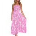 thumbnail image 1 of Floleo - Vestido de mujer, liquidación, moda de verano, para mujer, cuello en V, estampado de lunares, vestidos casuales de manga corta, 1 of 5