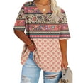 thumbnail image 2 of RQYYD Plus Size Womens Summer Oversized Workout T Shirts Loose Fit Short Sleeve V Neck Fashion Print Tops 2024 Trendy Tee, 2 of 4