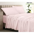 thumbnail image 3 of 400 Thread Count 100% American Grown Cotton Flat Sheet - Cooling Sheets - Queen Sheets - Luxury Sateen Weave - Queen Flat Sheet Sold Separately - Soft Pink Flat Sheet Only (Queen, Kyoto Blush), 3 of 9