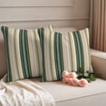 thumbnail image 6 of Vintage Stripes Outdoor Waterproof Throw Pillow Covers Set of 2, 24"x24", Army Green Gray Striped Retro Lines Decorative Pillow Covers Outside Cushion Case for Patio Porch Garden, 6 of 9