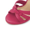 thumbnail image 3 of FSJ Women Stylish Strappy Round Open Toe Ankle Strap Sandals Platform Stilettos High Heel Formal Events Parties Shoes Size 6.5 Pink, 3 of 4