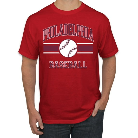 Wild Bobby City of Philadelphia Baseball Fantasy Fan Sports Men's T-Shirt, Red, Small