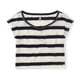 thumbnail image 1 of Aeropostale Blusa de encaje con rayas para mujer, azul, grande, 1 of 2