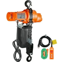 VEVOR Electric Chain Hoist, 2200 lbs Load Capacity, 10 ft Lifting Height, 6.9 ft/min Speed, 120V, Single Phase Overhead Crane with Chain, 10 ft Wired Remote Control for Garage, Shop, Hotel, and Home