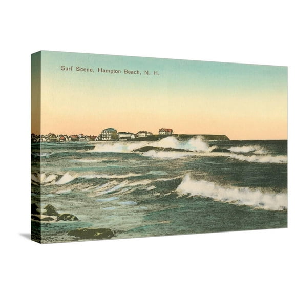 Art.com Surf Scene, Hampton Beach, New Hampshire Stretched Canvas Print Wall Art, 24" x 16"