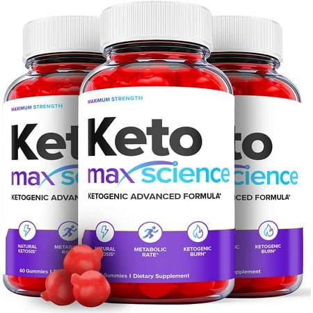 (3 Pack) Keto Max Science Keto ACV Gummies - Supplement for Weight Loss - Energy & Focus Boosting Dietary Supplements for Weight Management & Metabolism - Fat Burn - 180 Gummies