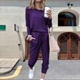 thumbnail image 3 of Fashion Sweatshirt and Pants for Women Loose Fit Solid Color Loungewear Set With Comfortable Long Sleeves And Joggers, 3 of 20
