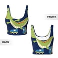 thumbnail image 5 of Fotbe Dino Playing Roller Skate Pattern Womens' Sports Bra Longline Wirefree Padded with Medium Support Sports Moisture-Wicking Workou Vest,Tank Top-Small, 5 of 7
