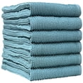 thumbnail image 5 of 6 Premium Kitchen Towels (16x 26, 6 Pack)  Large Cotton Kitchen Hand Towels  Ribbed Design  340 GSM Highly Absorbent Tea Towels Set With Hanging Loop  Aqua, 5 of 6