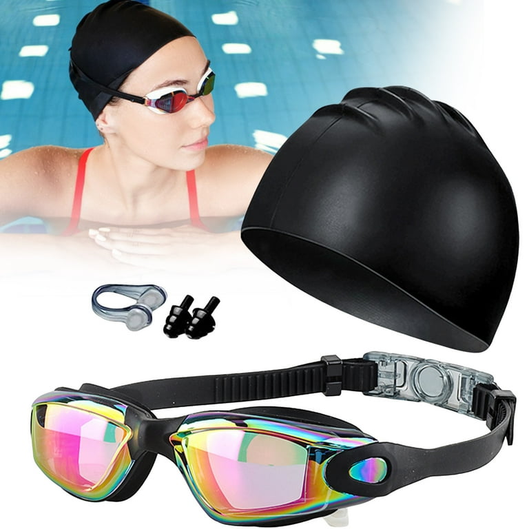 LINASHI Swimming Anti fog Wide View Swimming Goggles with Earplugs Nose Clip Set No Leaking Uv Protection Swimming Glasses Walmart