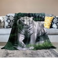 thumbnail image 2 of JEUXUS  Tiger Blanket, White Tiger Blanket, Tiger Print Blanket,Mexican Tiger Blanket, Tiger Gifts, Mexican Blanket Tiger, White Tiger Decor, 2 of 6