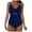 Blue, variant on Women Tummy Control One Piece Swimsuit Mesh One Shoulder Bathing Suit Blue, L
