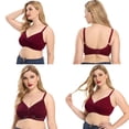 thumbnail image 7 of Women's Full Figure Plus Size Push Up MagicLift Original Wirefree Support Bra, Wine Red 40DD Cup, 7 of 7