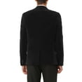 thumbnail image 3 of MODA NOVA Big & Tall Men's Velvet Blazer Slim Fit Wedding Party Suit Jacket Black L, 3 of 6