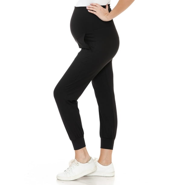 Leggings Depot Maternity Pants for Women Over The Belly Pregnancy Joggers  Casual Lounge Pants L
