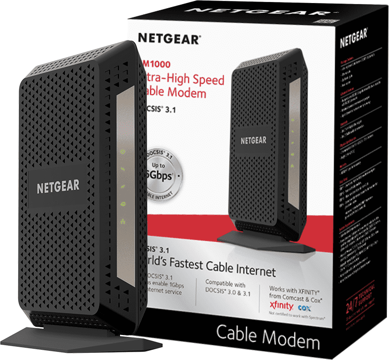 Netgear Ultra High Speed Cable Modem Docsis® 31 For Xfinity® From Comcast Spectrum® And Cox 7357