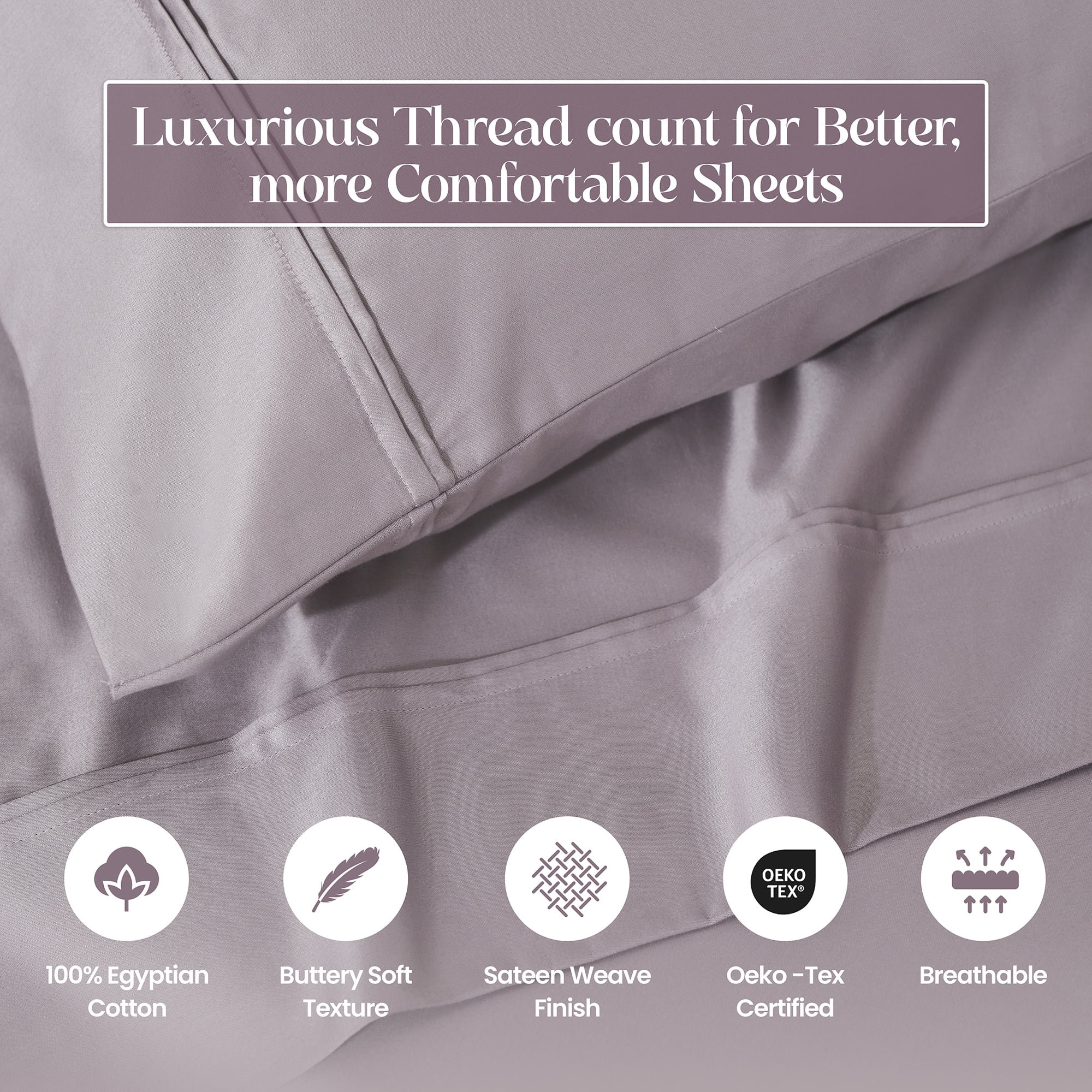 Superior Egyptian Cotton Eco-Friendly 1200 TC Sheet Set, Full, Zephyr