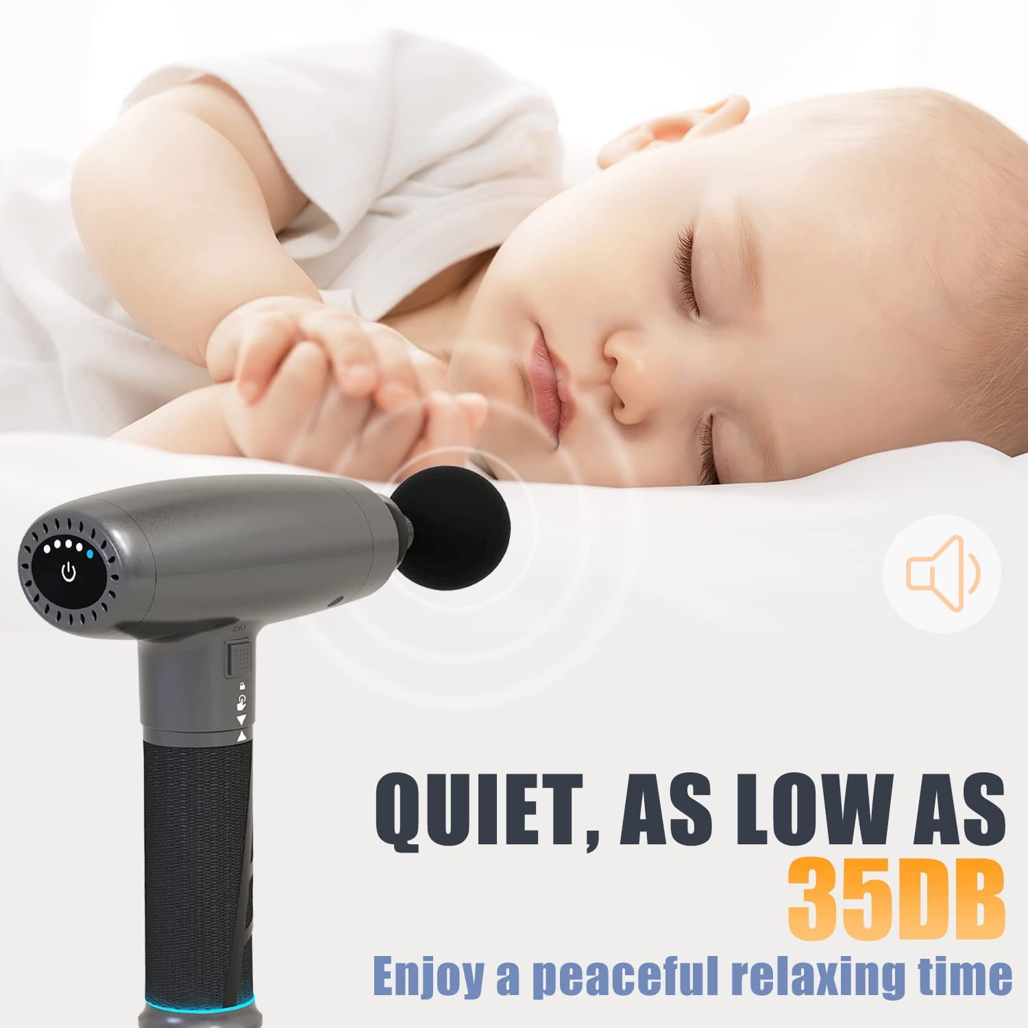 BestMassage Muscle Massage Gun Deep Tissue Handheld Massager 5 Speed Electric Quiet Portable for Sore Muscle(Black)