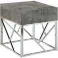 thumbnail image 1 of ACME Burgo 20" Square Faux Marble Top End Table in Gray and Chrome, 1 of 5