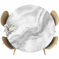 Abstract Marble Texture Round Fitted Tablecloth with Elastic Edge ...