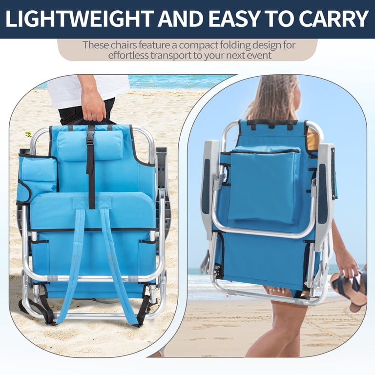 Ktaxon, Backpack Beach Chair, Blue, 5-Position, Lightweight
