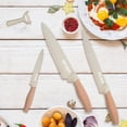 thumbnail image 3 of Kitchen Knife Set, 8 Pieces Khaki Sharp Chef Knife Set with Block, Knife Block Set with Diamond Non-Stick Knife Blade, Stainless Steel Cooking Knives Suitable for Home Restaurant Apartment (Khaki), 3 of 7
