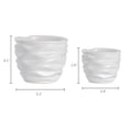 thumbnail image 5 of K-Cliffs White Ceramic  Pots, Modern Design Waving  Set of 2 Small Pot-3.9Dia*2.9H inches (Opening--3.3 inches);Large pot-5.1Dia*4.1H inches(Opening -4.4, 5 of 10