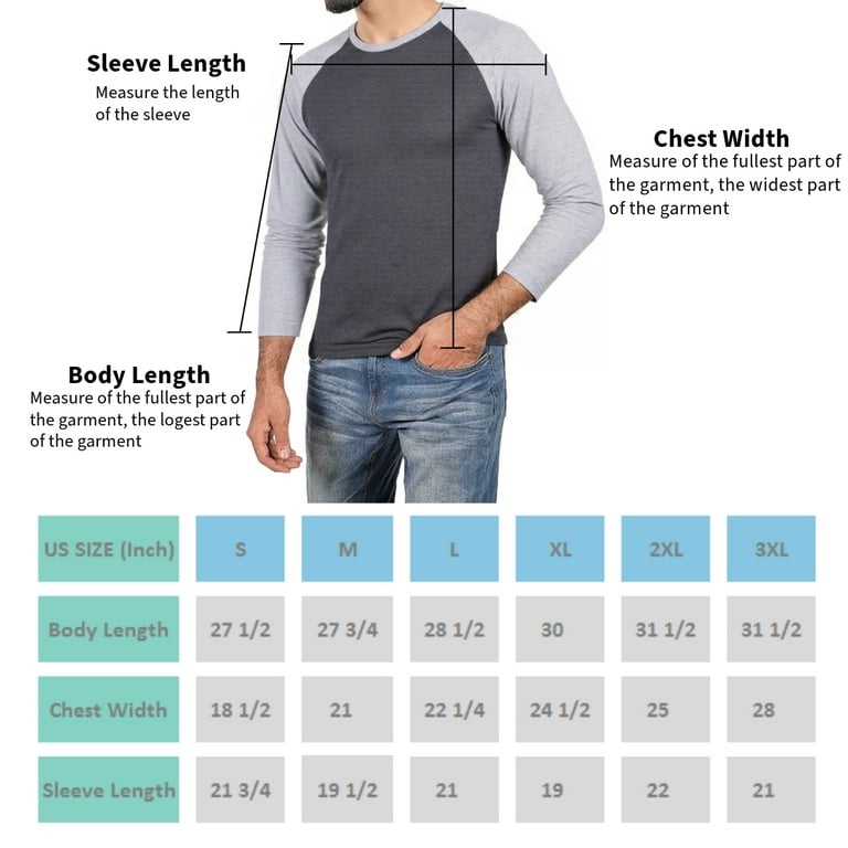 Men's Long Sleeve Crew Neck Baseball Shirt, Casual Dynamic Cotton