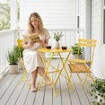 thumbnail image 2 of Yardgrace 3-Piece Folding Steel Patio Bistro Set, 2 Chairs and Table, Yellow, 2 of 8