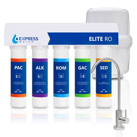 Elite Reverse Osmosis Alkaline Water Filtration System - Quick Twist Filter Change - 9 Stage RO Water Filter - Under Sink Water Filter with Alkaline Filter for added Essential Minerals 100 GPD