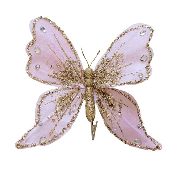 Adornos navideños con mariposas brillantes | Decoración para paredes y techos | Guirnaldas navideñas | Elegantes colgantes de mariposas brillantes para 2025