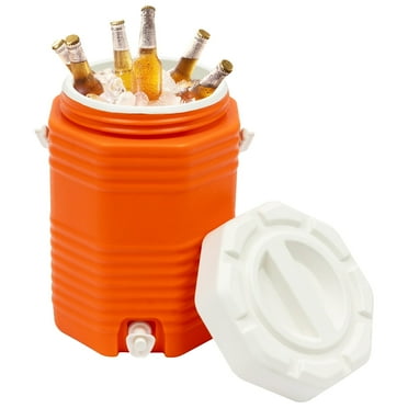 9L/ 2.4gal Insulated Ice Beverage Cooler, Portable Drink Hot Cold Insulation Milk Bucket W/ Lid