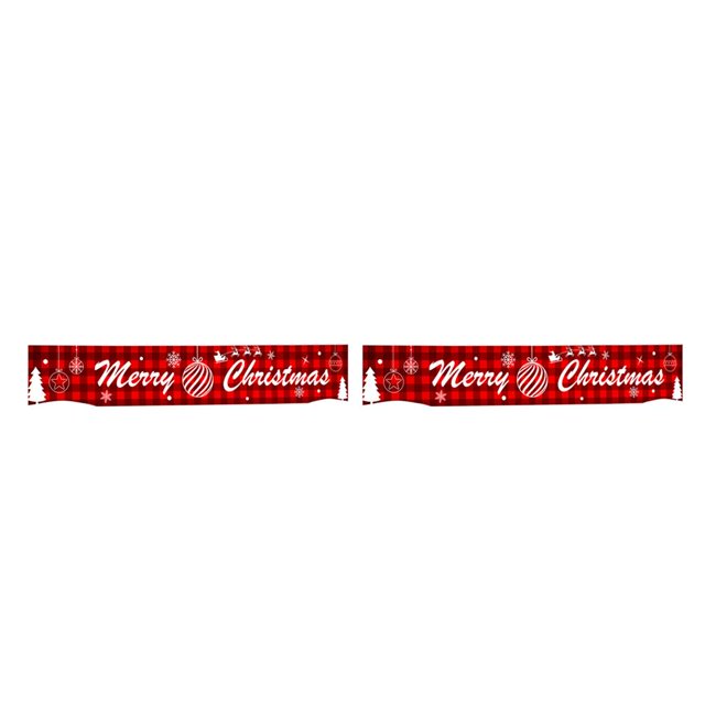 Wosthever Navidad Navidad al aire libre Banner colgante signo bandera ornamento Navidad fiesta en casa decoración No.01 2piezas