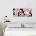 thumbnail image 4 of Pink and Grey Abstract Geometric Circle Canvas Wall Art Pink Pictures Framed Artwork for Living Room Bedroom Wall Decoration (Pink), 4 of 6