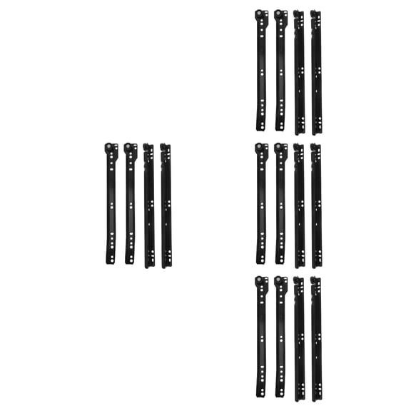 ETEREAUTY Dresser Drawer Slides Bottom Mount Black Metal Easy Installation 4Pairs