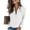 White #206, variant on Button Down Shirts for Women Long Sleeve Blouse Dressy Casual Business Work Solid Color Tops with Pocket White XL