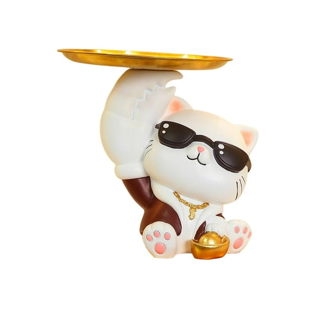 Estatuilla de de estilo chino, adorno decorativo para bandeja de almacenamiento para sala de estar 19x17x18cm Marrón Zulema Estatuilla de escritorio