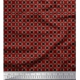 thumbnail image 1 of Soimoi Red Poly Georgette Fabric Flower Geometric Printed Fabric 1 Yard 42 Inch Wide, 1 of 3