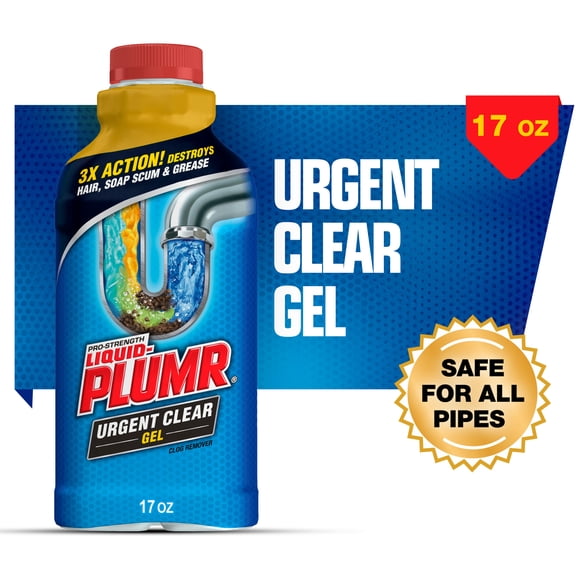 Liquid-Plumr Drain Clog Remover Gel, Urgent Clear, 17 fl oz