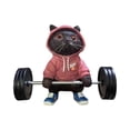 thumbnail image 1 of Figura de gato de resina, escultura de gato, divertida y linda, para fitness, escultura de gato, barra negra rojo, 1 of 9