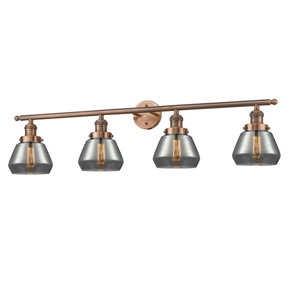 Innovations 4-LT LED Fulton 42.75" Bathroom Fixture - Antique Copper - 215-AC-G173-LED