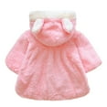 thumbnail image 2 of Miyanuby Baby Toodler Fuzzy Jacket Cute Ears Hoodie Coat Winter Warm Outerwear Fall Coat Jacket Outerwear Pink 0-18M, 2 of 8